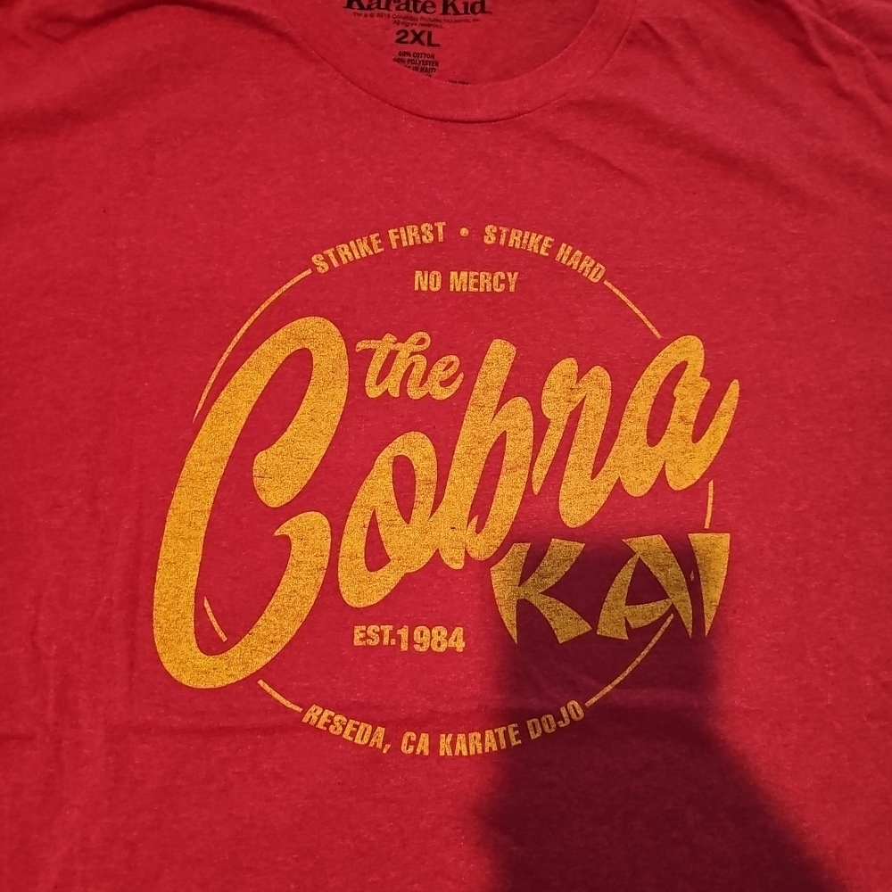 The Cobra Kai Graphic Tee - Pink with Yellow Logo - Picture 3 of 5